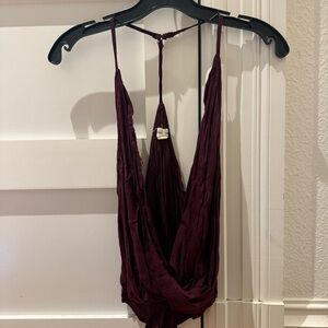 ✨ Silence + Noise Burgundy Draped Sleeveless Top ✨